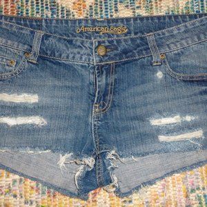 AE Distressed Cut Off Blue Jean Shorts